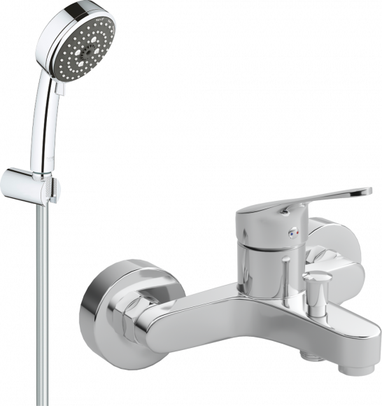 Смеситель для ванны с душем MEGA Delta MG-SRN100 + Душевой гарнитур Grohe Vitalio Comfort 26176000 хром