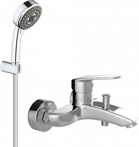 Смеситель для ванны с душем MEGA Mercan MG-SER103 + Душевой гарнитур Grohe Vitalio Comfort 26176000 хром