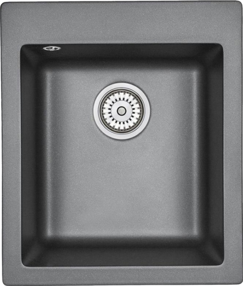 Мойка кухонная Domaci Солерно DMQ-1415.Q оникс, 42х49 см, кварцевая, прямоугольная, встраиваемая