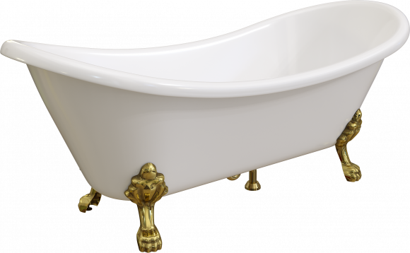 Акриловая ванна Artemis Cloe 180x75 белая, ножки золото